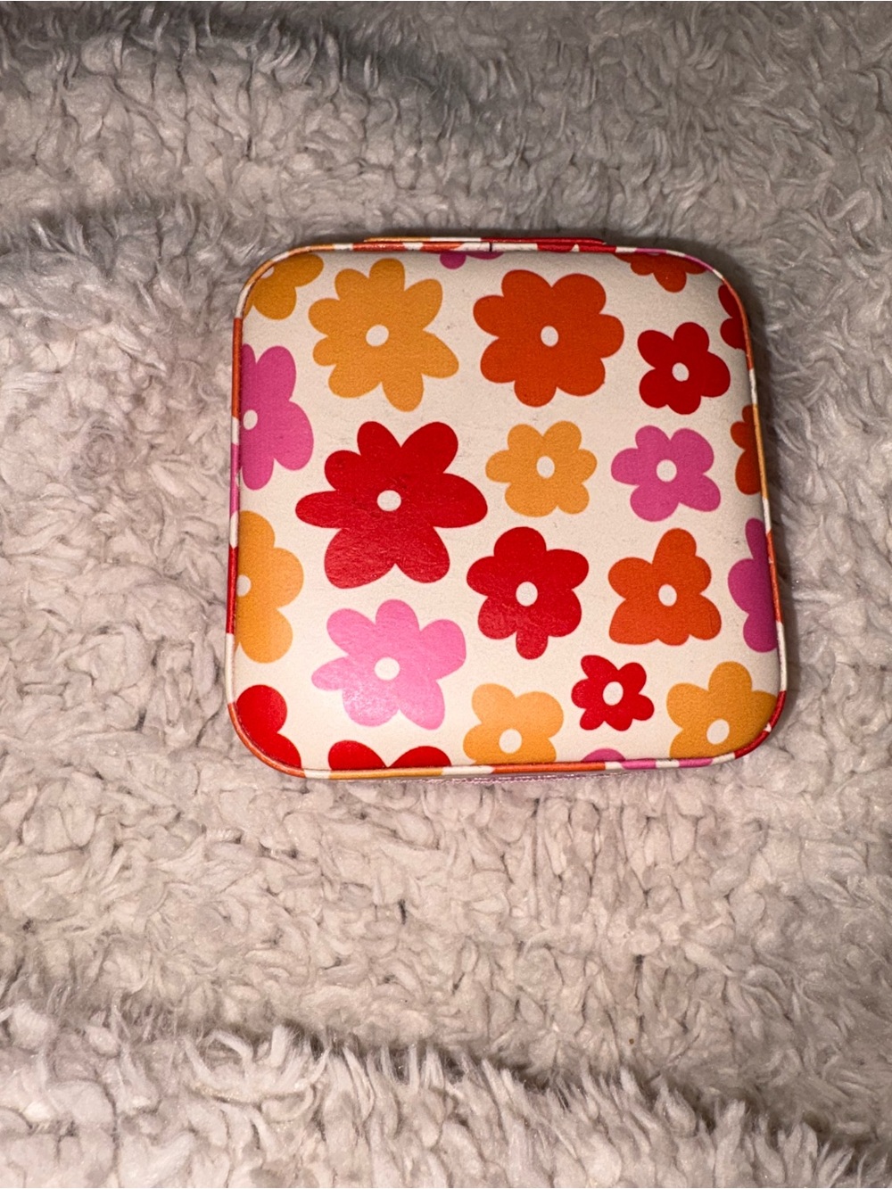 Floral Travel Zip Up Jewelry Case